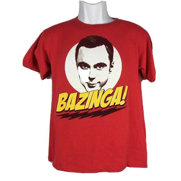 Big Bang Theory T-Shirt Unisex Small Red Bazinga Sheldon Cooper Jim Parsons - Picture 1 of 7